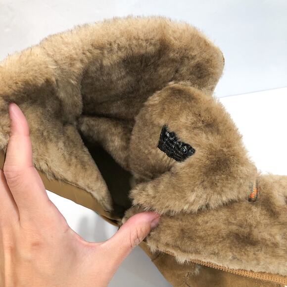 Aerosoles Suede Lace Up Fur Collar Boots - Picture 11 of 11